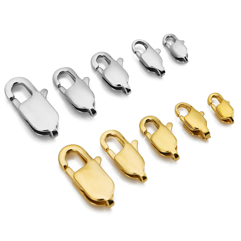 Lobster Clasp Silver - 10 قطعة عالية الجودة الذهب الفولاذ