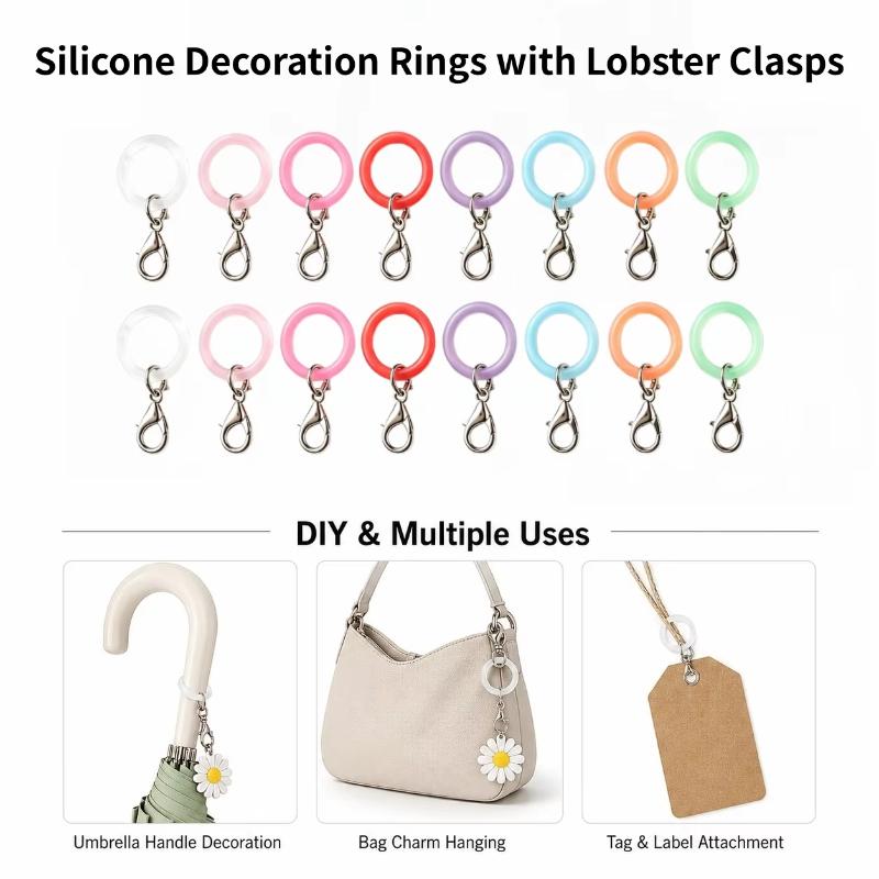 Lobster Clasp Silver - 5/10 قطع من حلقات مقبض المظلة