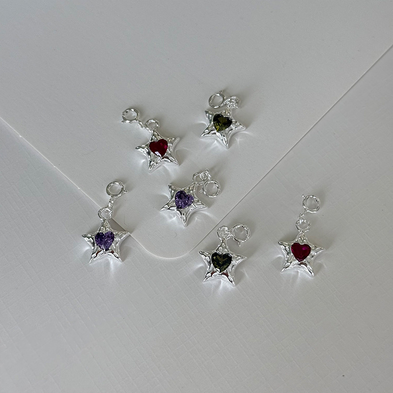 Jewelry Making In La - قلادة فضية 925 بتصميم نجمة وقلب