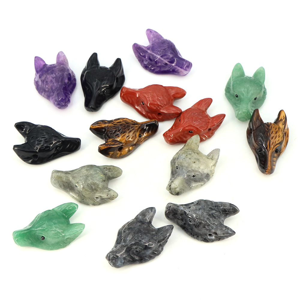 40 مللي متر الذئب رئيس حجر قلا - مراجعة Jewelry Making Gemstones وسعره