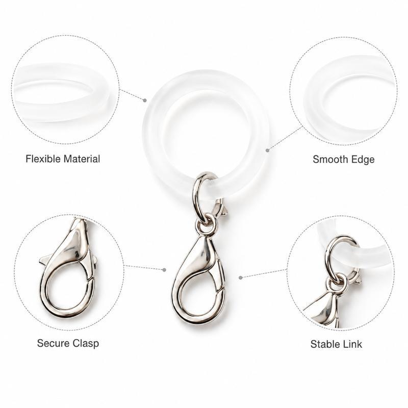 حلقات سيليكون لمقبض المظلة ناع - مراجعة Lobster Clasp Silver وسعره